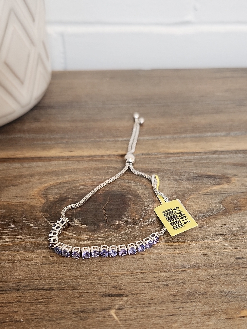 Silver Tennis Bracelet with Lavender/Purple Stones